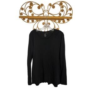 J.Jill Perfect Pima High Low Long Sleeve Tee Black M